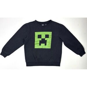 Minecraft Sweat Shirt Youth XL Jinx Creeper Head Graphic Long Sleeve Black